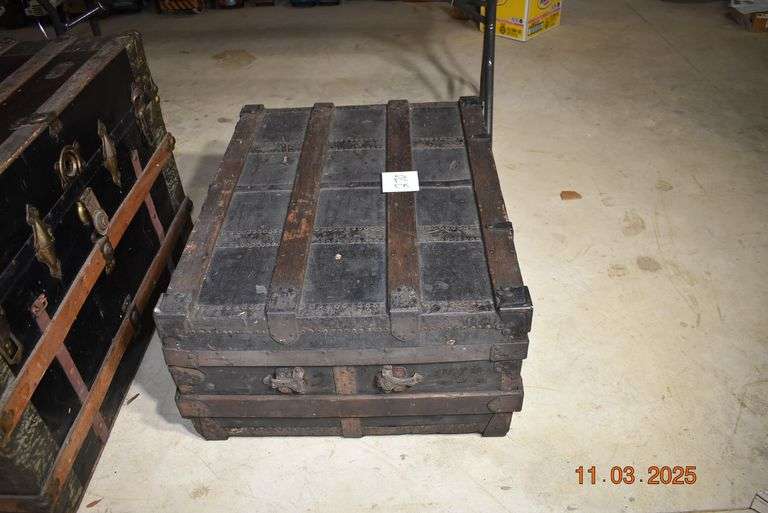 Black Vintage Trunk-31 1/2" long, 25" wide, 15" tall image