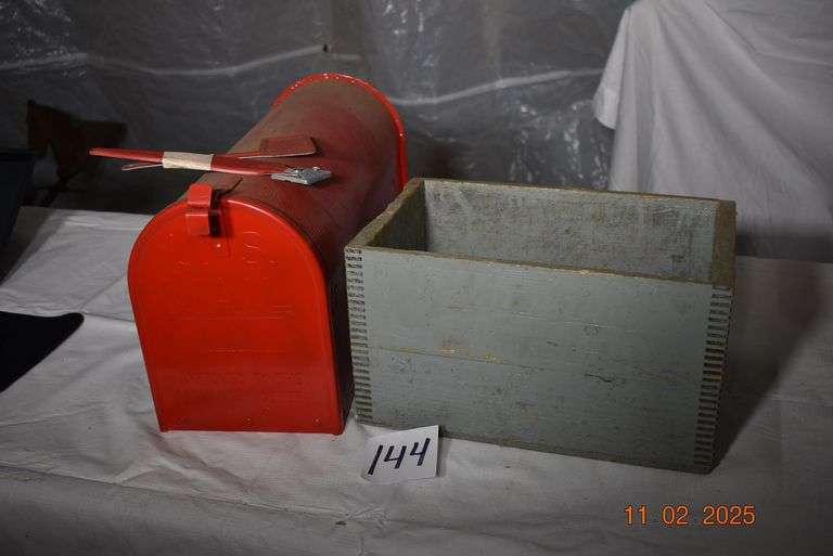 Remington Wood Box and Red Mailbox image