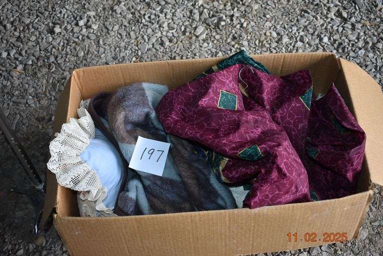 Cane and Box Lot of Linens image