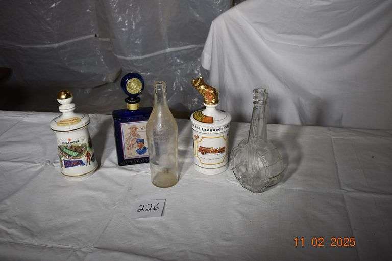3 Decanters, Yellowstone Bottle and Glass Jar image