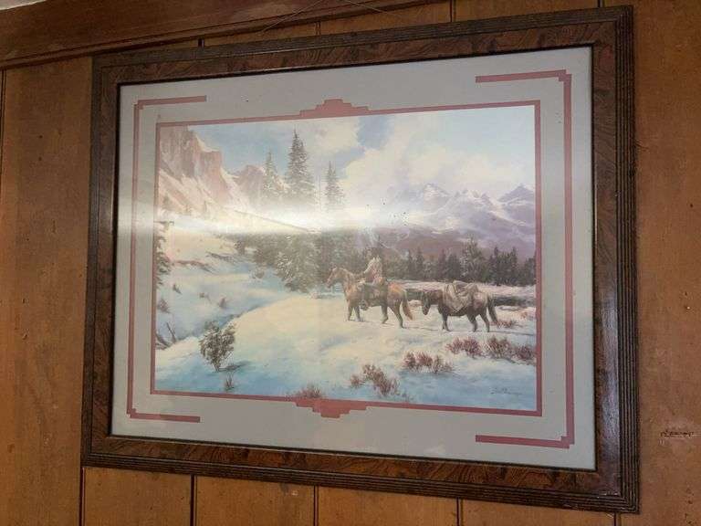 Framed Mountain Man Print - 32”W x 26”H image
