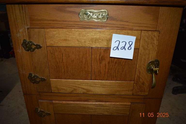 Wooden Ice Chest Cabinet-38" H,  23 1/2" W, 15" D image