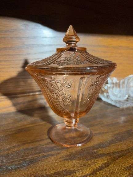 Pink Depression Glass Candy Dish image