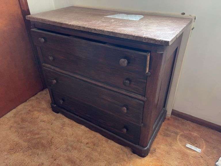 Marble Top Wash Stand - 36”W x 17”D x 30”H image