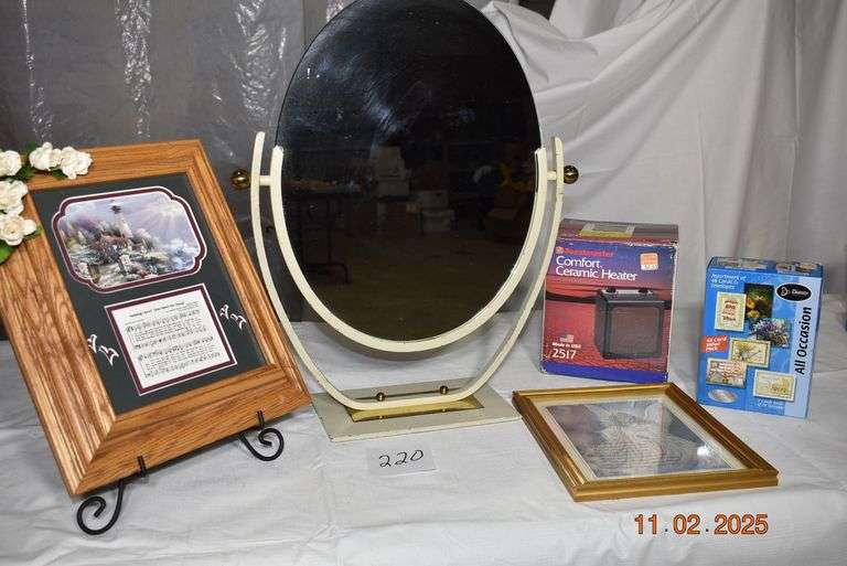 Picture, Mirror, Angel Picture, Heater and Assortment of Cards image