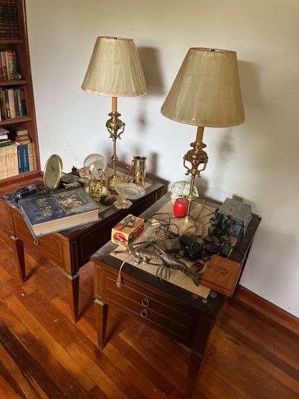 Pair of End Tables and Contents