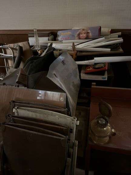 Movie projector and miscellaneous chairs and furniture
