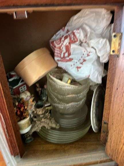Contents of Cabinet - Assorted Glassware Figurines - Cabinet NOT included