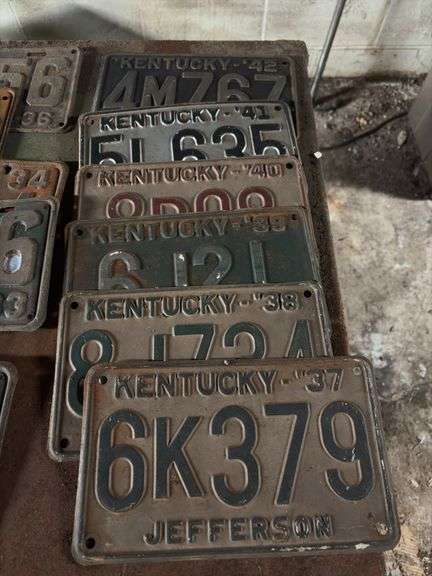 Antique Kentucky License Plates - 1925-1942