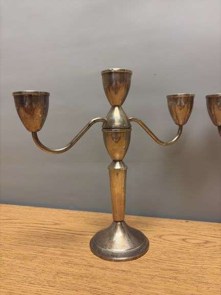 Pair of Sterling Silver Candelabras