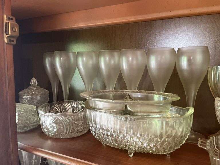 Assorted Glassware Contents of China Cabinet and Home Decor