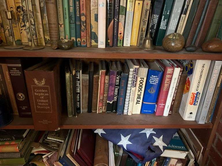 Vintage Books and Contents of Bookshelf
