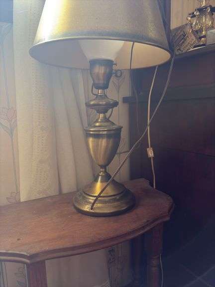 Pair of Small Side Tables and Lamp