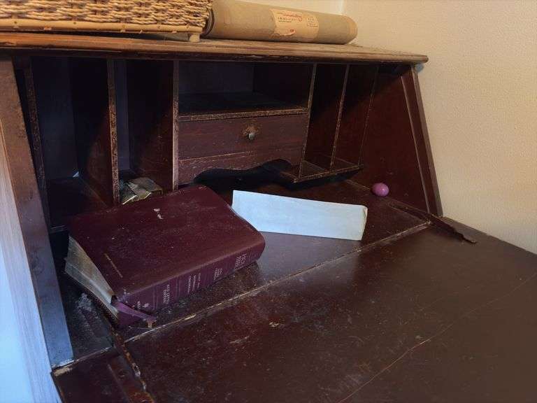 Secretary Desk with Contents - 28”W x 41”H x 26”D