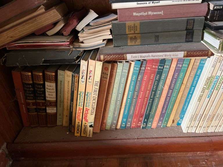 Vintage Books & Contents of Book Shelf