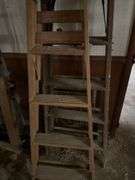 2 wooden step ladders