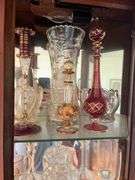 Contents of Cabinet - Assorted Glassware Figurines - Cabinet NOT included