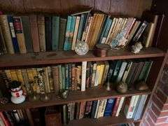 Vintage Books and Contents of Bookshelf