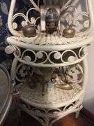 Small Corner Shelf with Brass Decor