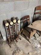 Pair of School Desks and croquet set