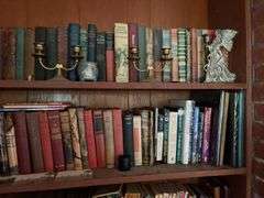 Vintage Books and Contents of Bookshelf
