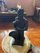 Marble Top Pedestal 15”x19” with Turtle Decor