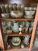 Assorted Glassware Contents of China Cabinet and Home Decor