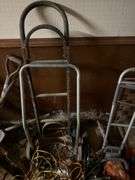 Hand cart extension cords chainsaw and leaf blowers