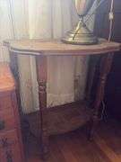 Pair of Small Side Tables and Lamp
