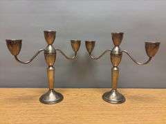Pair of Sterling Silver Candelabras