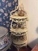 Small Corner Shelf with Brass Decor