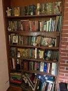 Vintage Books and Contents of Bookshelf