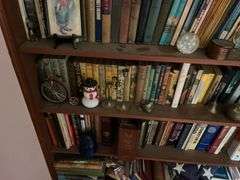 Vintage Books and Contents of Bookshelf