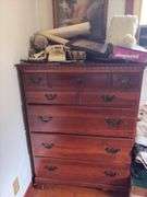 4 drawer dresser and contents - 34”W x 45”H x 19”D