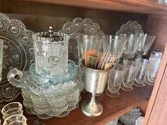 Assorted Glassware Contents of China Cabinet and Home Decor