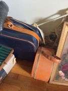 Assorted Luggage, Quilt, and Artwork