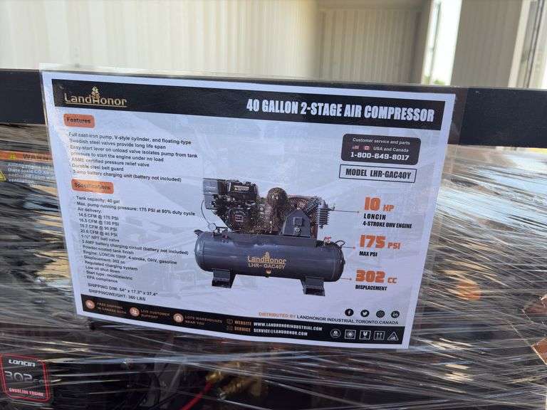 Land Honor 40 Gallon 2 Stage Air Compressor