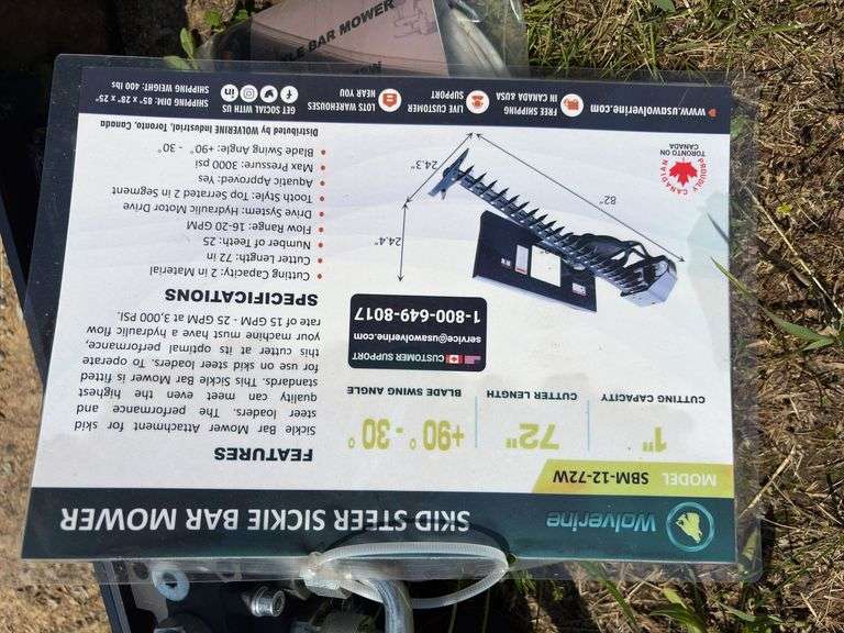 2025 Wolverine 72” Skid Steer Sickle Bar Mower