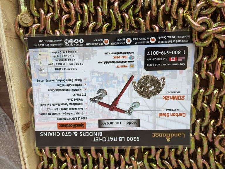 9200lb Ratchet Binder with (2) 3/8” 20’ Grade 70 Chains