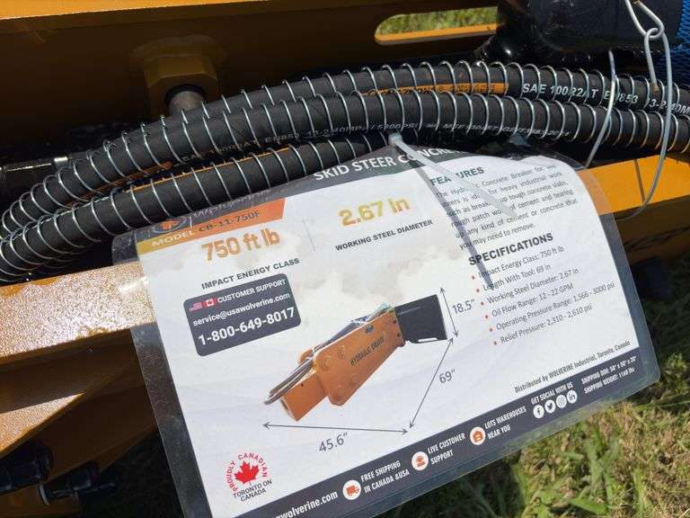2025 Wolverine Concrete Breaker - Model CB-11-750F - SN ZW 00443