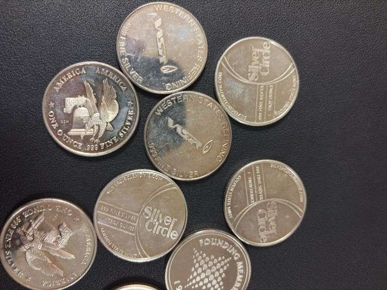 (10) One Ounce .999 Silver Rounds