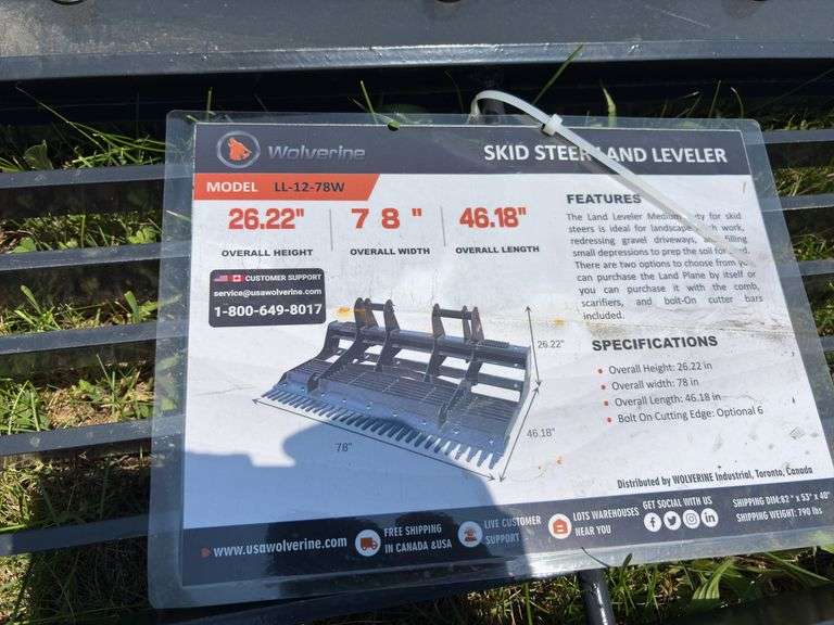 2025 Wolverine Skid Steer Land Leveler - SN ZW 00627