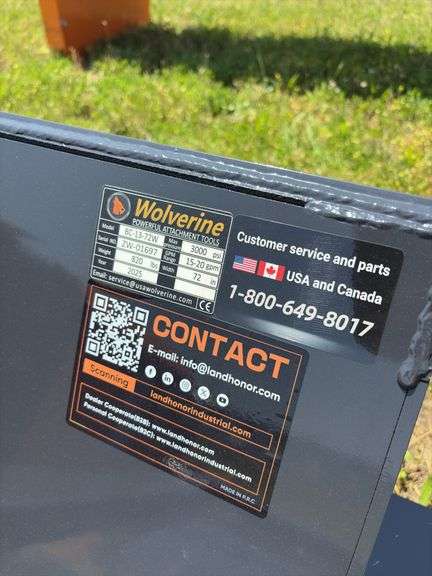 2025 Wolverine 72” Skid Steer Brush Cutter - SN ZW01697