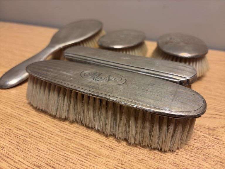 Monogrammed Sterling Silver Hair Brushes