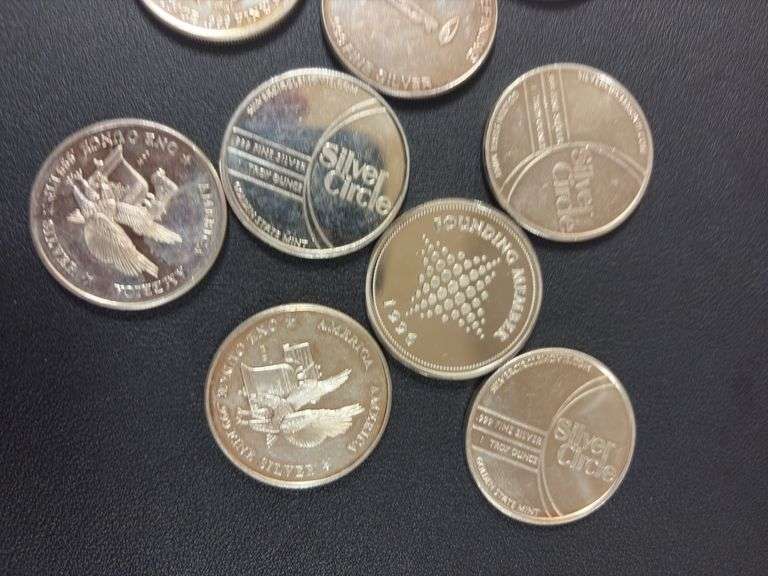 (10) One Ounce .999 Silver Rounds