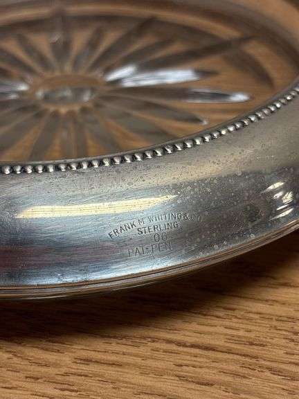 Frank M. Whiting Sterling Silver Rimmed Dish - 6.75”D