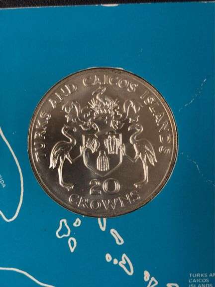 $20 1974 Turks and Caicos Islands Sterling Silver Coin