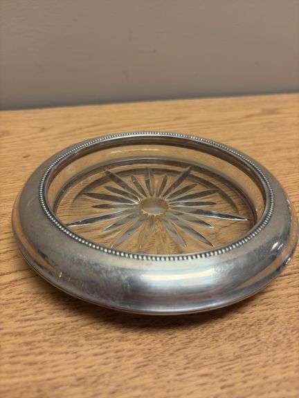 Frank M. Whiting Sterling Silver Rimmed Dish - 6.75”D