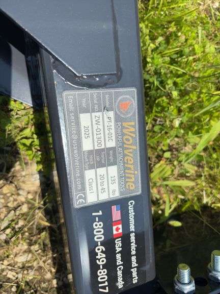 2025 Wolverine 3pt Hitch Quick Attach Plate - SN ZW01300