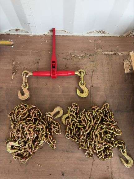 9200lb Ratchet Binder with (2) 3/8” 20’ Grade 70 Chains image